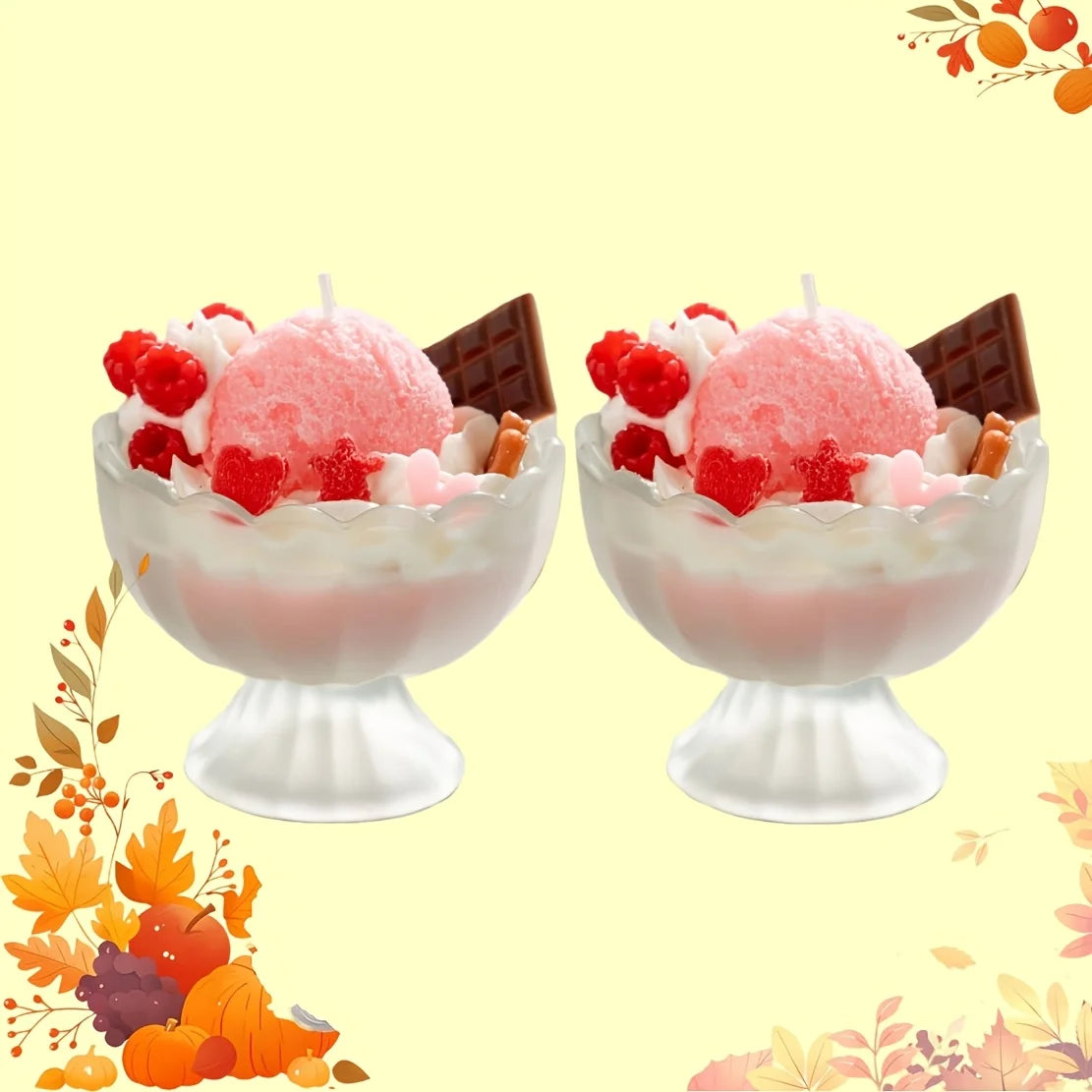 Two Bags of Scented Wax Resembling Ice Cream, Perfect for Styling and Gifting. Ideal for Creating a Soothing Atmosphere