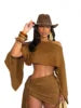 S7400-fashion Womens Clothing Vacation Outfit Off-Shoulder Ladies Skirt and Top Set