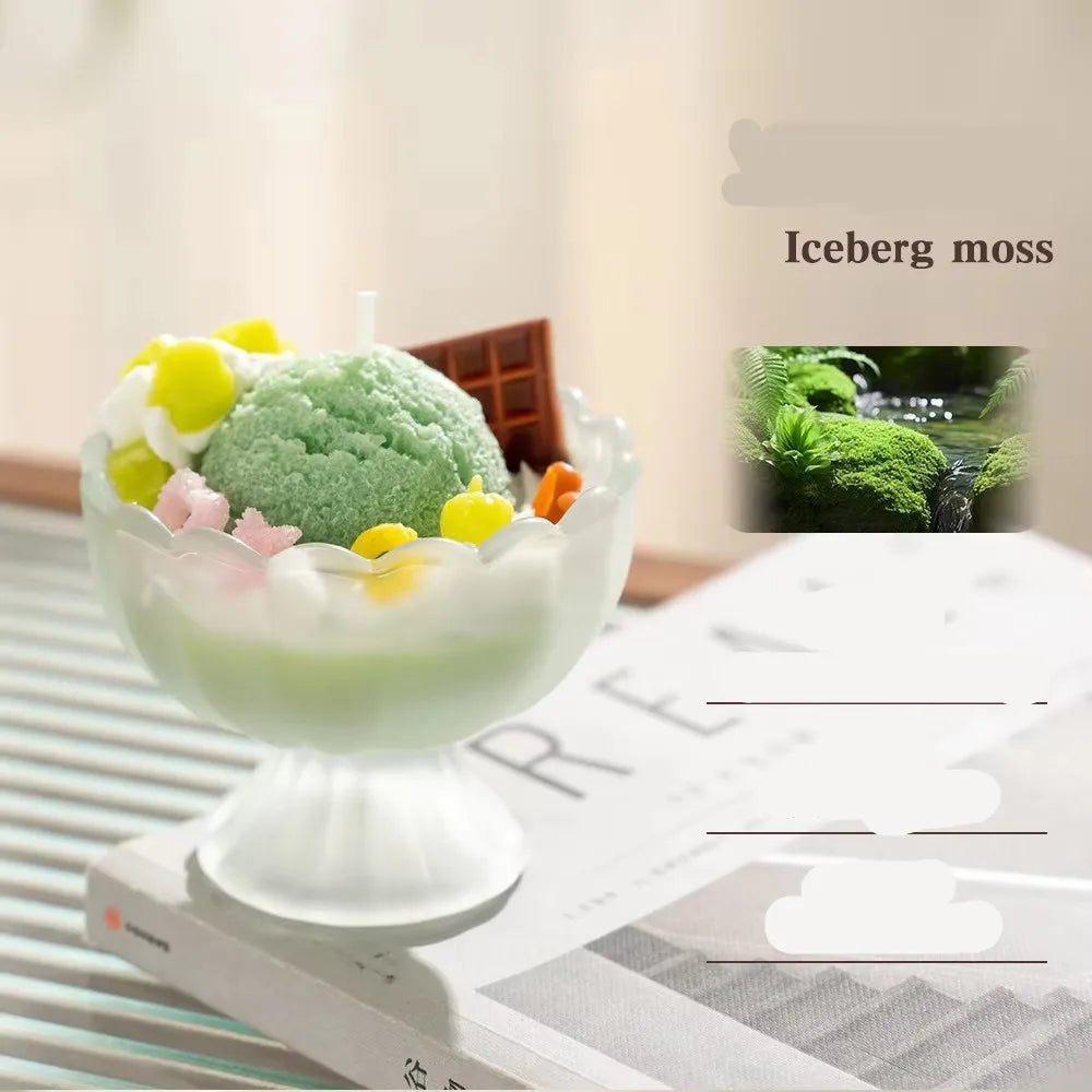 Summer Fruit Ice Cream Soy Wax Candle Dessert Jar Aromatherapy Gift Set Yogurt Cup Scented Candle for Birthday Party Favors