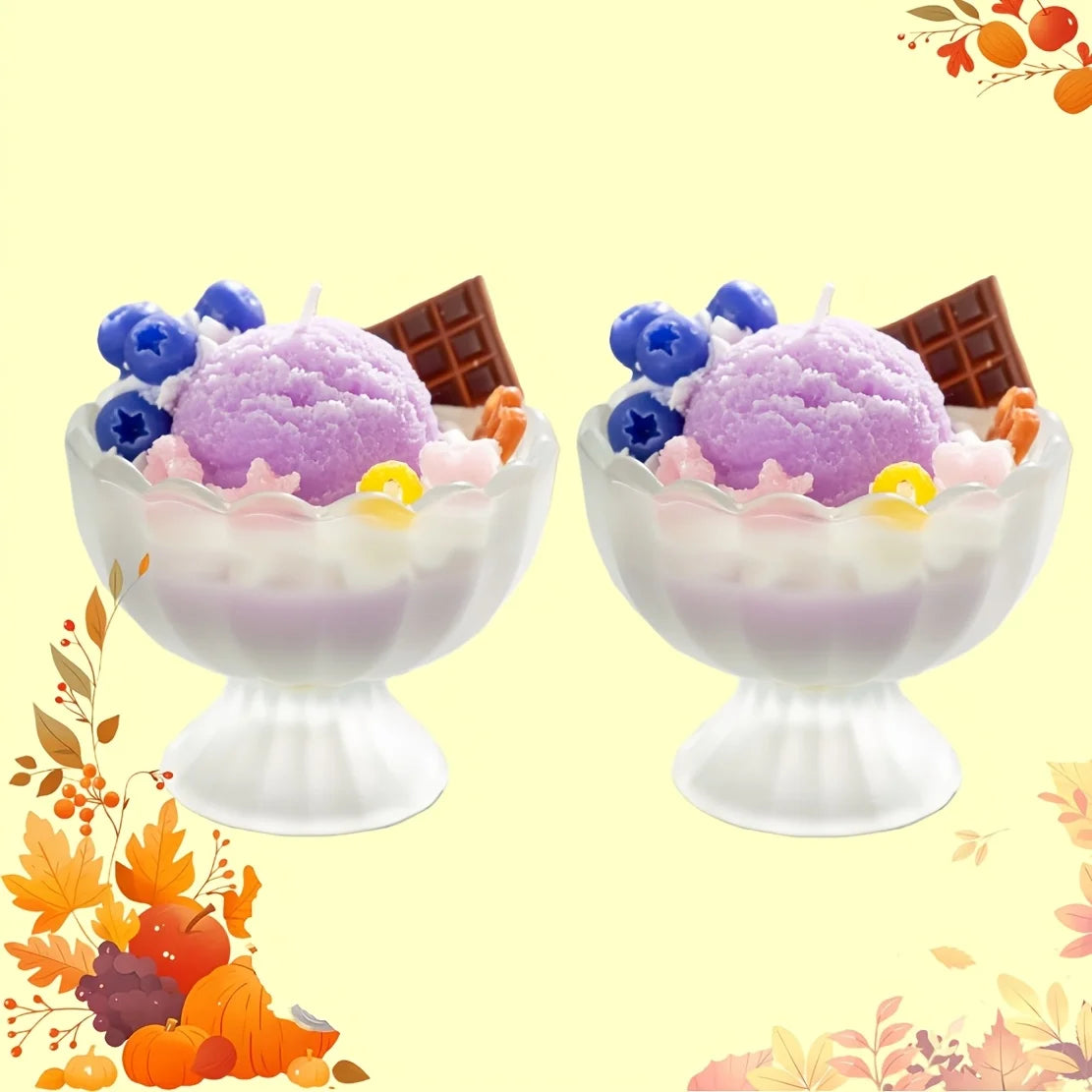 Two Bags of Scented Wax Resembling Ice Cream, Perfect for Styling and Gifting. Ideal for Creating a Soothing Atmosphere