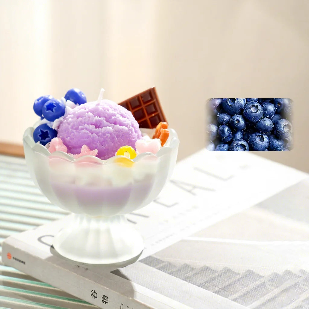 Summer Fruit Ice Cream Soy Wax Candle Dessert Jar Aromatherapy Gift Set Yogurt Cup Scented Candle for Birthday Party Favors