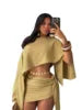 Women's Summer Seaside Vacation Style Breathable One-shoulder Cold Shoulder Top Strap Sheath Skirt Outfit