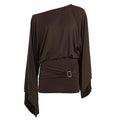 Classical Off Shoulder Loose Flared Sleeve Dress Ruched Bodycon Sexy Temperament Short Dress