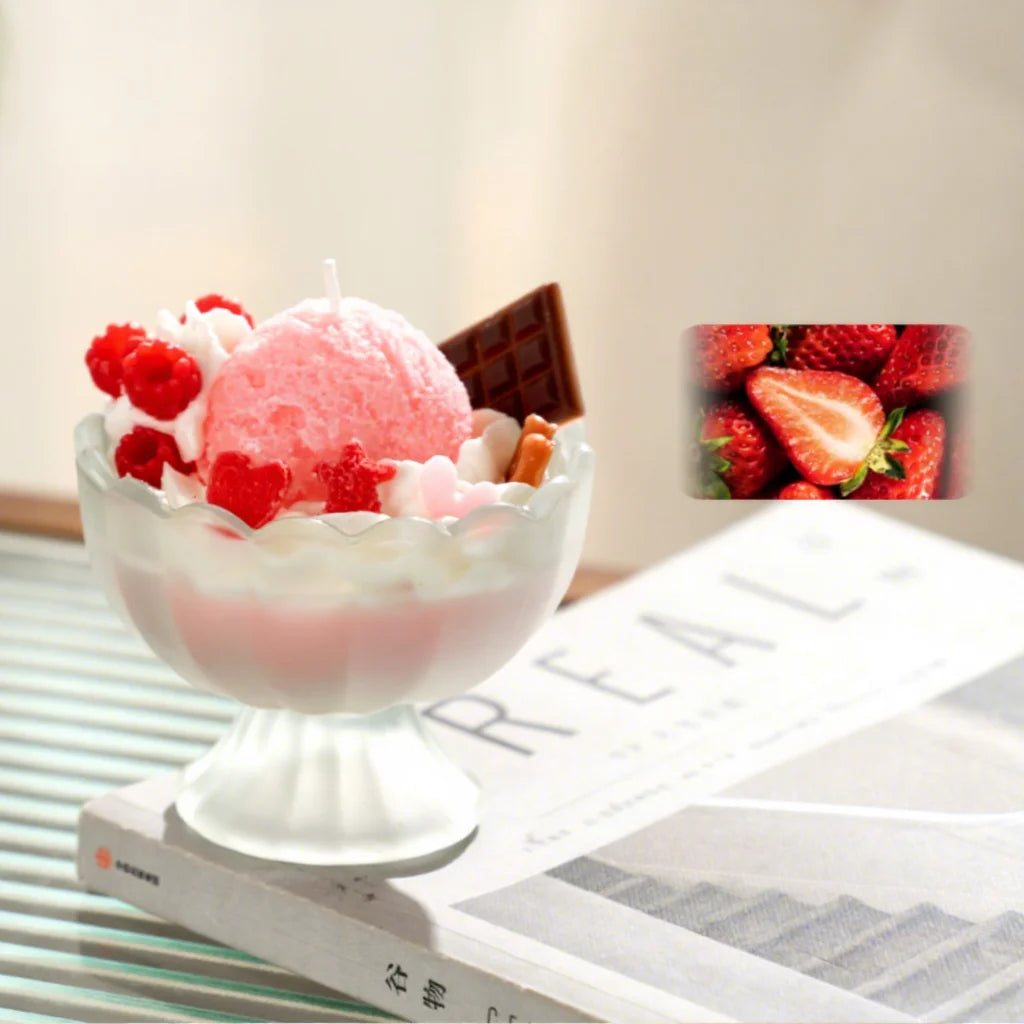 Summer Fruit Ice Cream Soy Wax Candle Dessert Jar Aromatherapy Gift Set Yogurt Cup Scented Candle for Birthday Party Favors
