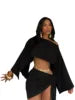 S7400-fashion Womens Clothing Vacation Outfit Off-Shoulder Ladies Skirt and Top Set