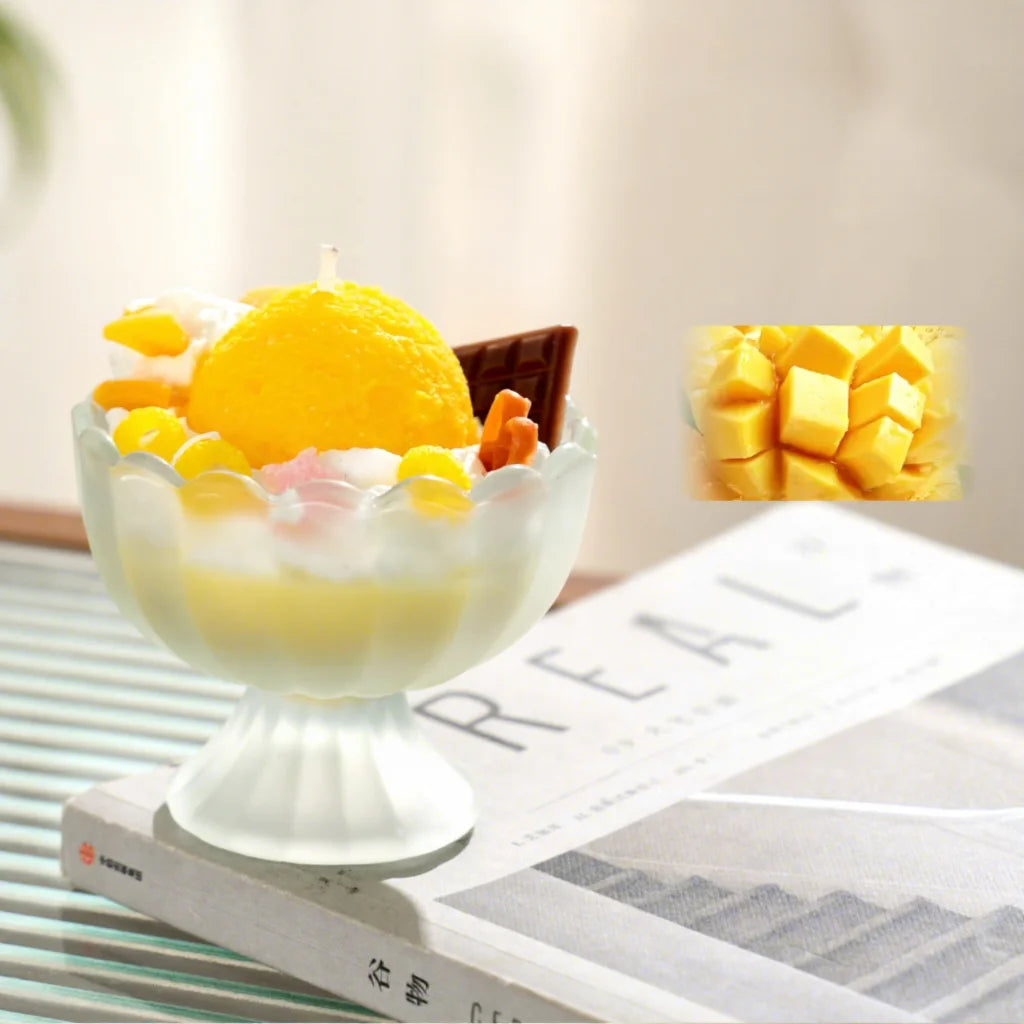 Summer Fruit Ice Cream Soy Wax Candle Dessert Jar Aromatherapy Gift Set Yogurt Cup Scented Candle for Birthday Party Favors
