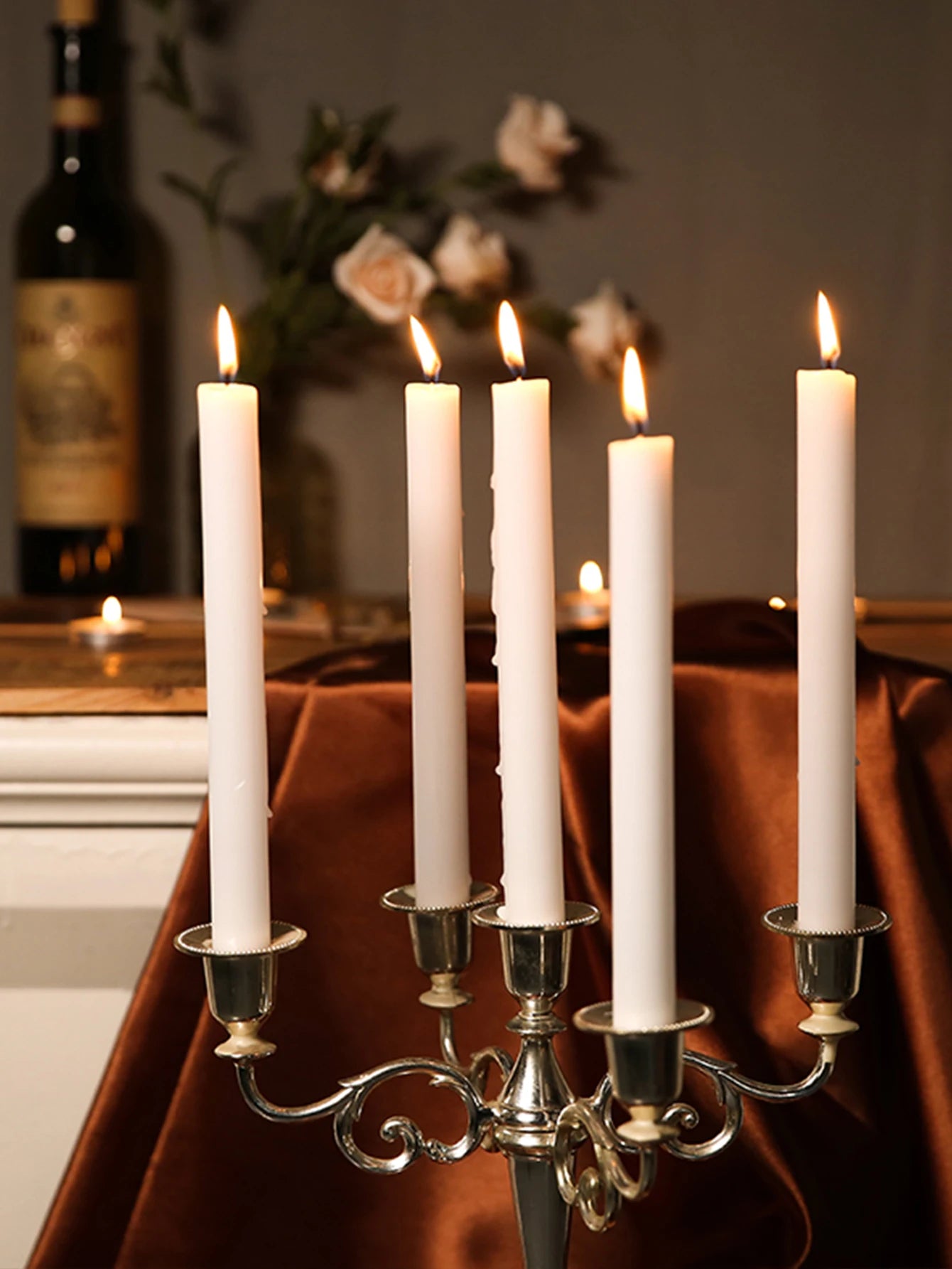 Four 25cm straight candles in Nordic style for simple modern home decoration and atmosphere