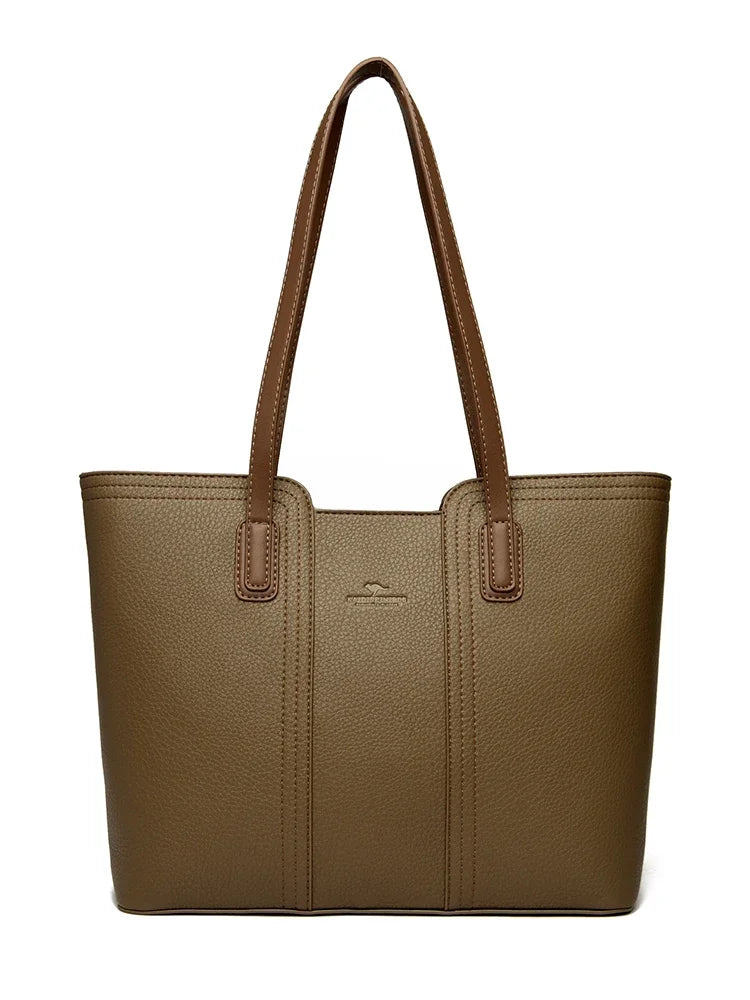 Solid Color Luxury Handbag Women Bags Designer HIgh Quality Leather Shoulder Bags for Women 2024 High Capacity Shopping Tote Bag