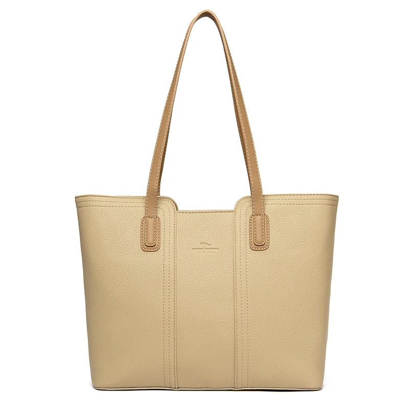 Solid Color Buckets Bag for Women Designer Shoulder Bags Luxury Soft Leather Crossbody Bag Large Capacity Tote Ladies Big Purses