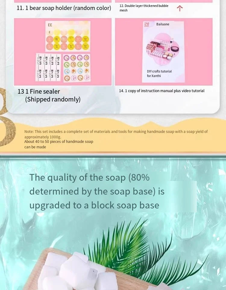 Handmade Soap DIY Material Pack Homemade Breast Milk Fragrance Soap Mold Making Tools Vegetable Oil Soap Set
