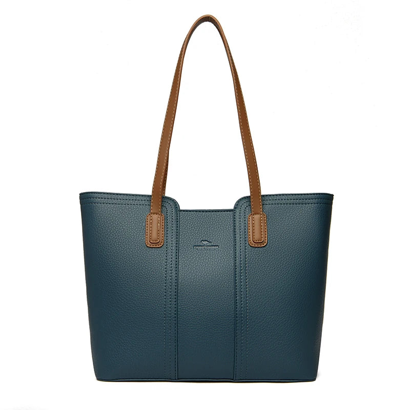 Solid Color Buckets Bag for Women Designer Shoulder Bags Luxury Soft Leather Crossbody Bag Large Capacity Tote Ladies Big Purses