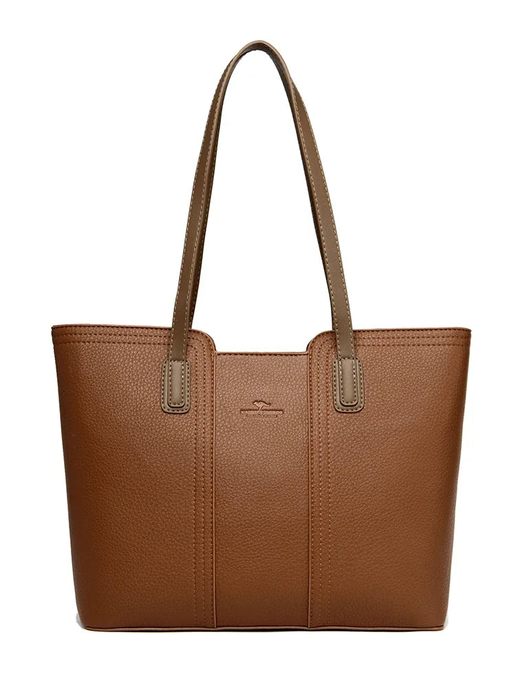 Solid Color Luxury Handbag Women Bags Designer HIgh Quality Leather Shoulder Bags for Women 2024 High Capacity Shopping Tote Bag