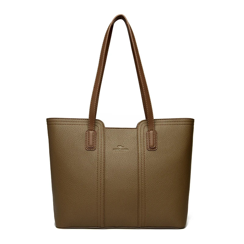 Solid Color Buckets Bag for Women Designer Shoulder Bags Luxury Soft Leather Crossbody Bag Large Capacity Tote Ladies Big Purses
