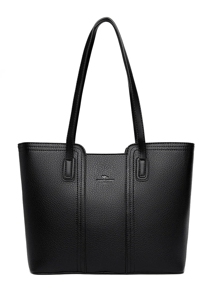 Solid Color Luxury Handbag Women Bags Designer HIgh Quality Leather Shoulder Bags for Women 2024 High Capacity Shopping Tote Bag
