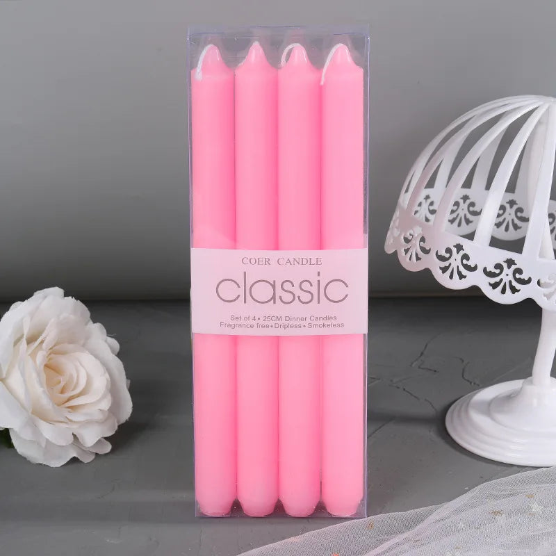 Four 25cm straight candles in Nordic style for simple modern home decoration and atmosphere