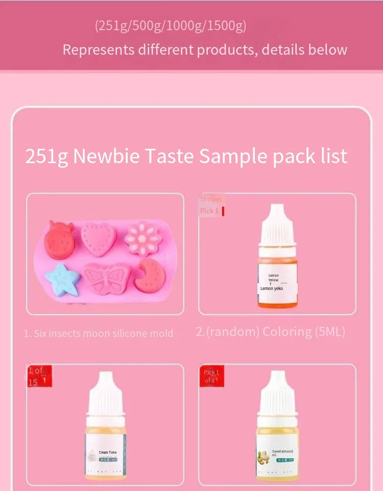 Handmade Soap DIY Material Pack Homemade Breast Milk Fragrance Soap Mold Making Tools Vegetable Oil Soap Set